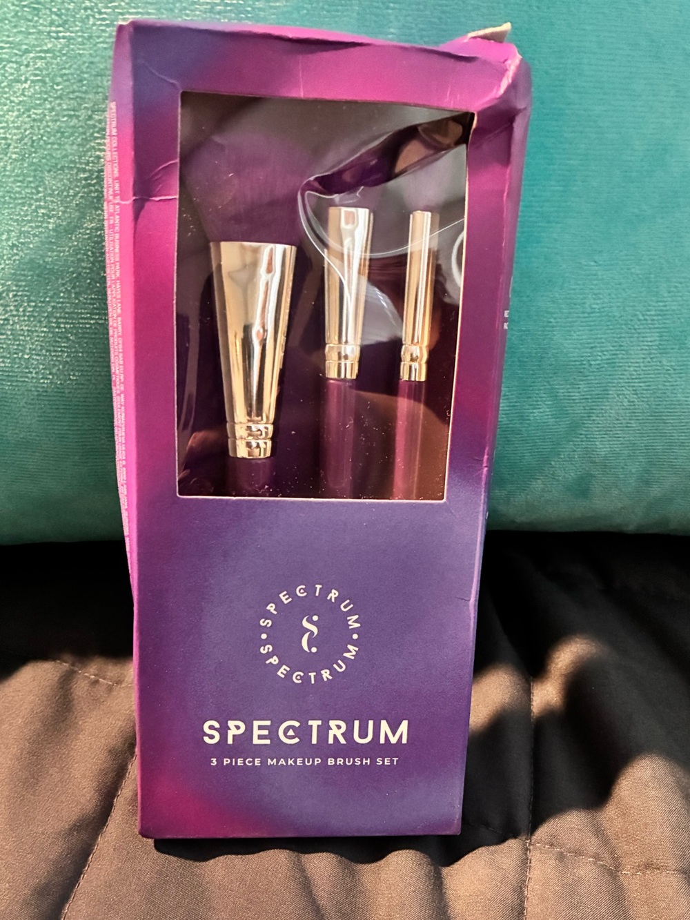 3-Piece Makeup Brush Set - Purple